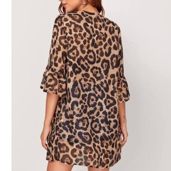 Cocoon print floral sleeve with pocket cardigan(F) - Picture 3 of 7